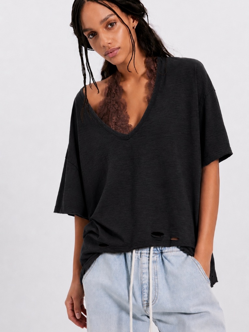 We the Free Oversized Distressed Tee